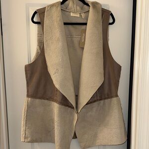 Chico's Beige and Brown Sleeveless Vest